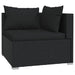 3-Delige Loungeset Met Kussens Poly Rattan Zwart 1 3x hoek