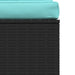 Tuinmiddenbank Met Kussens Poly Rattan Zwart 1 Zwart en aqua