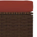 Tuinvoetenbank Met Kussen 70X70X30 Cm Poly Rattan Bruin 1 Bruin en kaneelrood Voetensteun