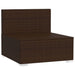 Tuinmiddenbank Met Kussens Poly Rattan Bruin 1 Bruin en kaneelrood