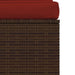 Tuinmiddenbank Met Kussens Poly Rattan Bruin 1 Bruin en kaneelrood