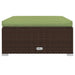 Tuinvoetenbank Met Kussen 70X70X30 Cm Poly Rattan Bruin 1 Bruin en groen Voetensteun