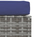 Tuinvoetenbank Met Kussen 70X70X30 Cm Poly Rattan Grijs 1 Grijs en donkerblauw Voetensteun