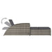 Ligbed met donkergrijs kussen poly rattan grijs