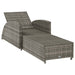 Ligbed met donkergrijs kussen poly rattan grijs
