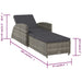 Ligbed met donkergrijs kussen poly rattan grijs