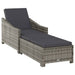 Ligbed met donkergrijs kussen poly rattan grijs