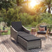 Ligbed met donkergrijs kussen poly rattan grijs