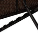 Ligbed met kussens converteerbaar poly rattan bruin
