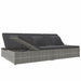 Ligbed met kussens converteerbaar poly rattan donkergrijs