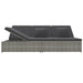 Ligbed met kussens converteerbaar poly rattan donkergrijs