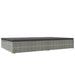 Ligbed met kussens converteerbaar poly rattan donkergrijs