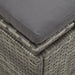 Ligbed met kussens converteerbaar poly rattan donkergrijs