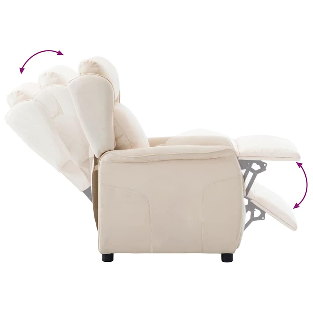 Ligstoel Crème 66.5 x 94 x 101.5 cm Polyester