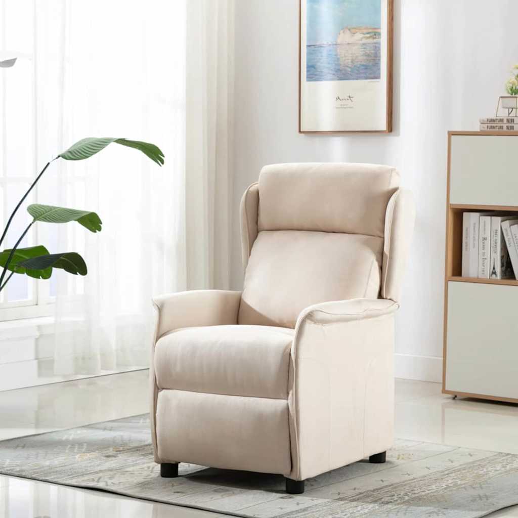 Ligstoel Crème 66.5 x 94 x 101.5 cm Polyester