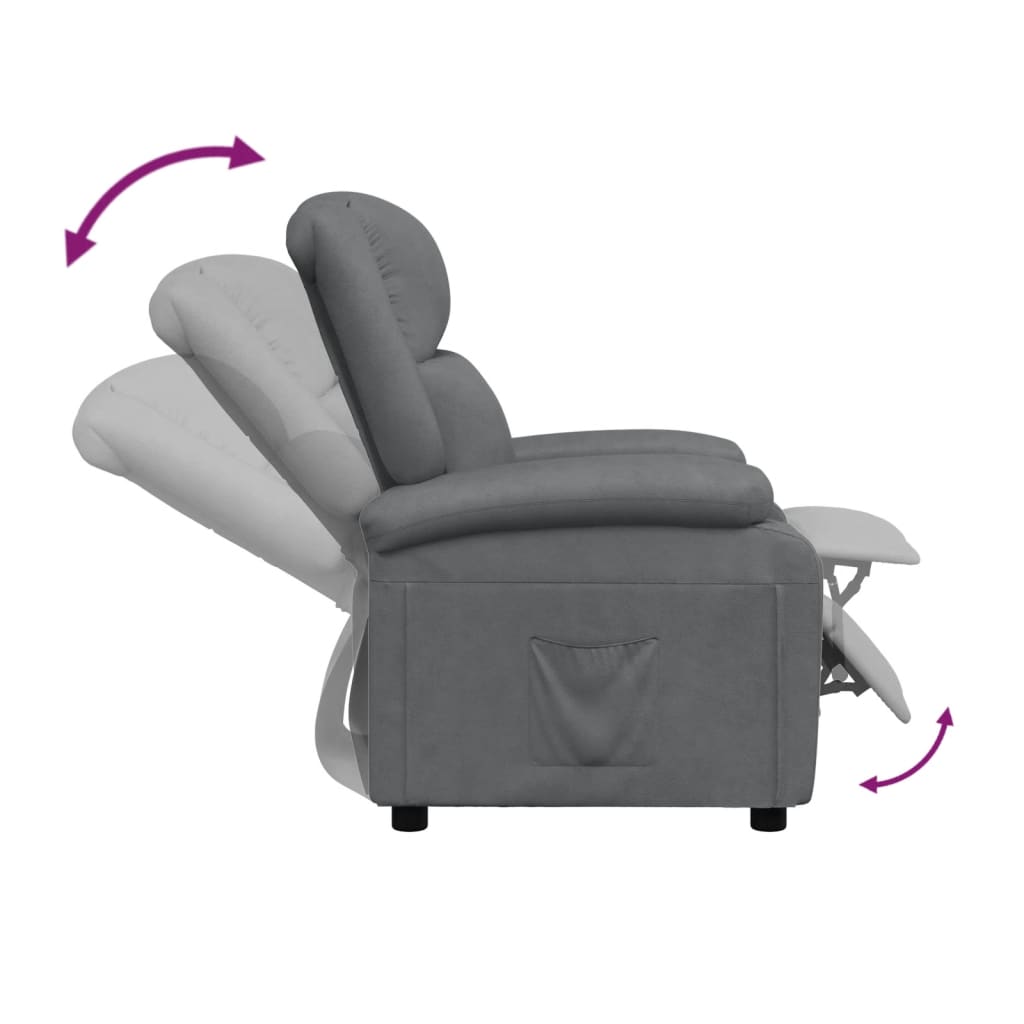 Fauteuil verstelbaar kunstleer grijs