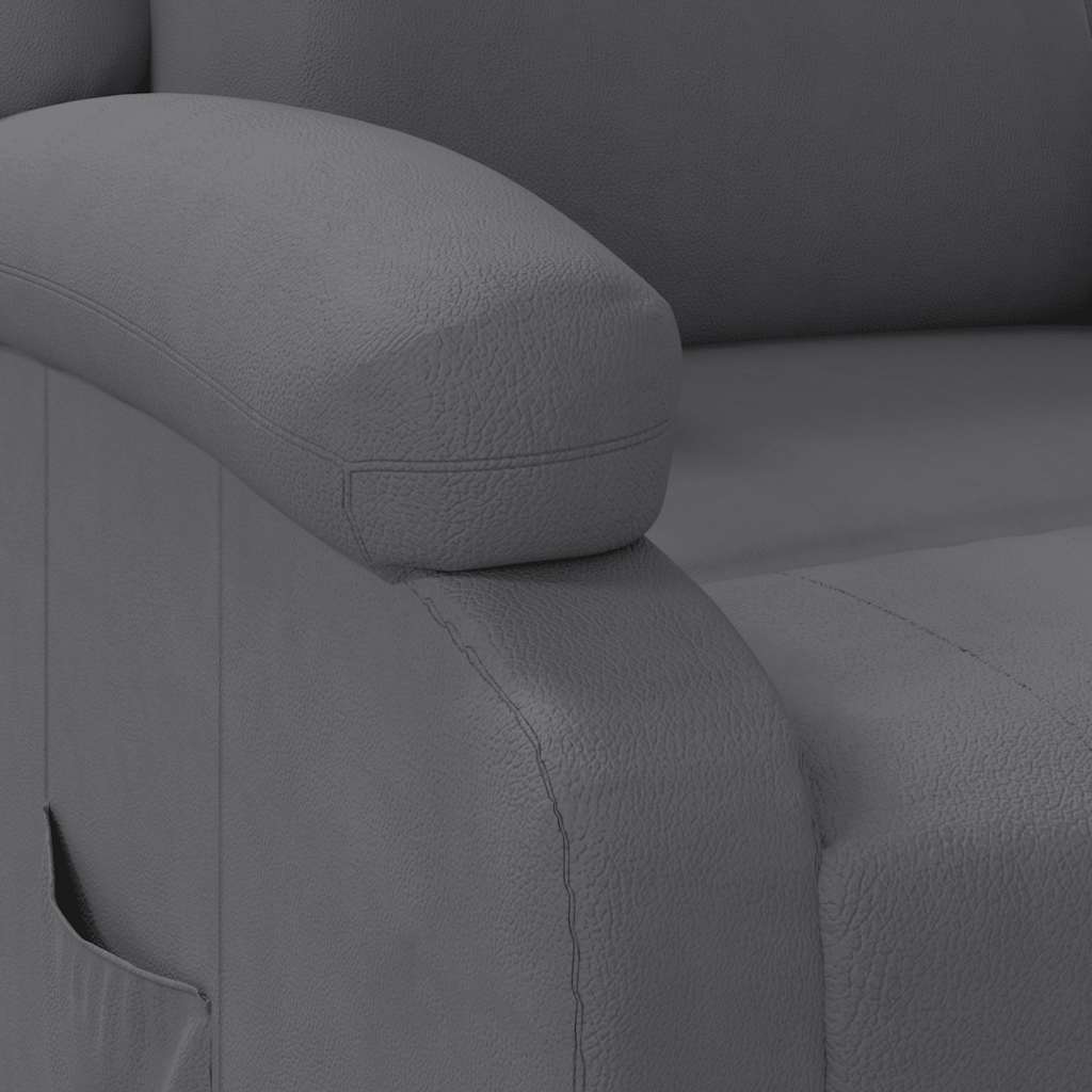 Fauteuil verstelbaar kunstleer grijs