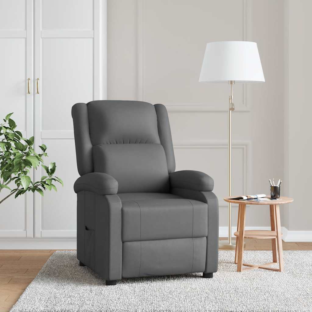 Fauteuil verstelbaar kunstleer grijs