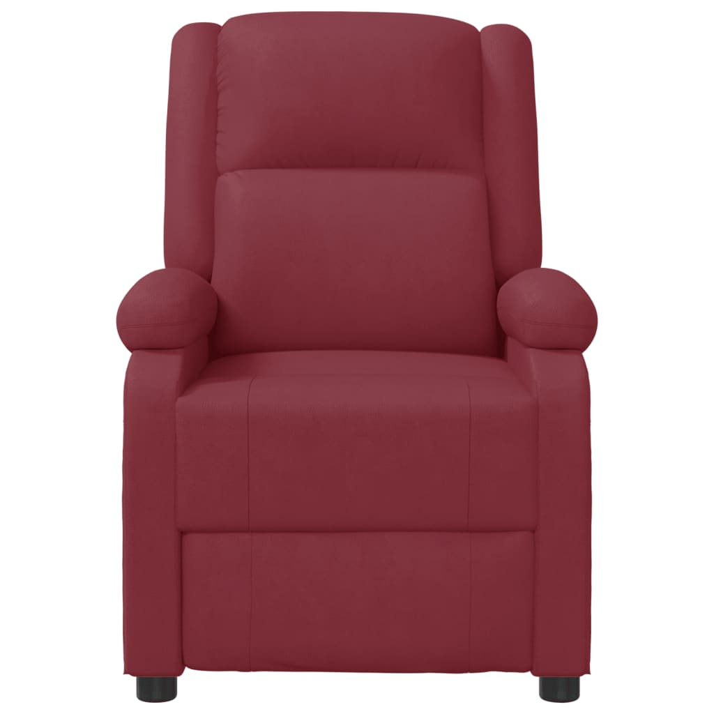 Fauteuil verstelbaar kunstleer wijnrood