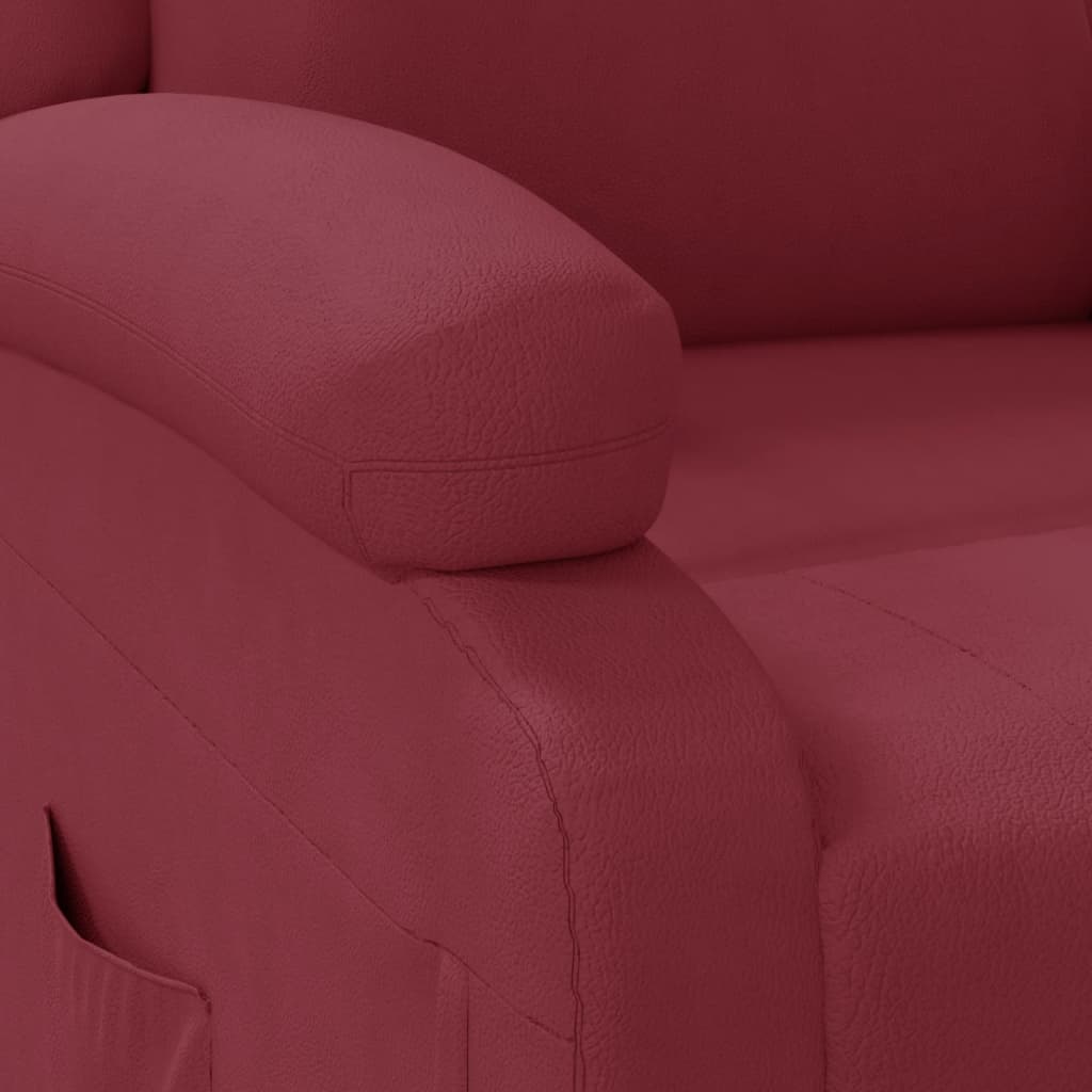 Fauteuil verstelbaar kunstleer wijnrood