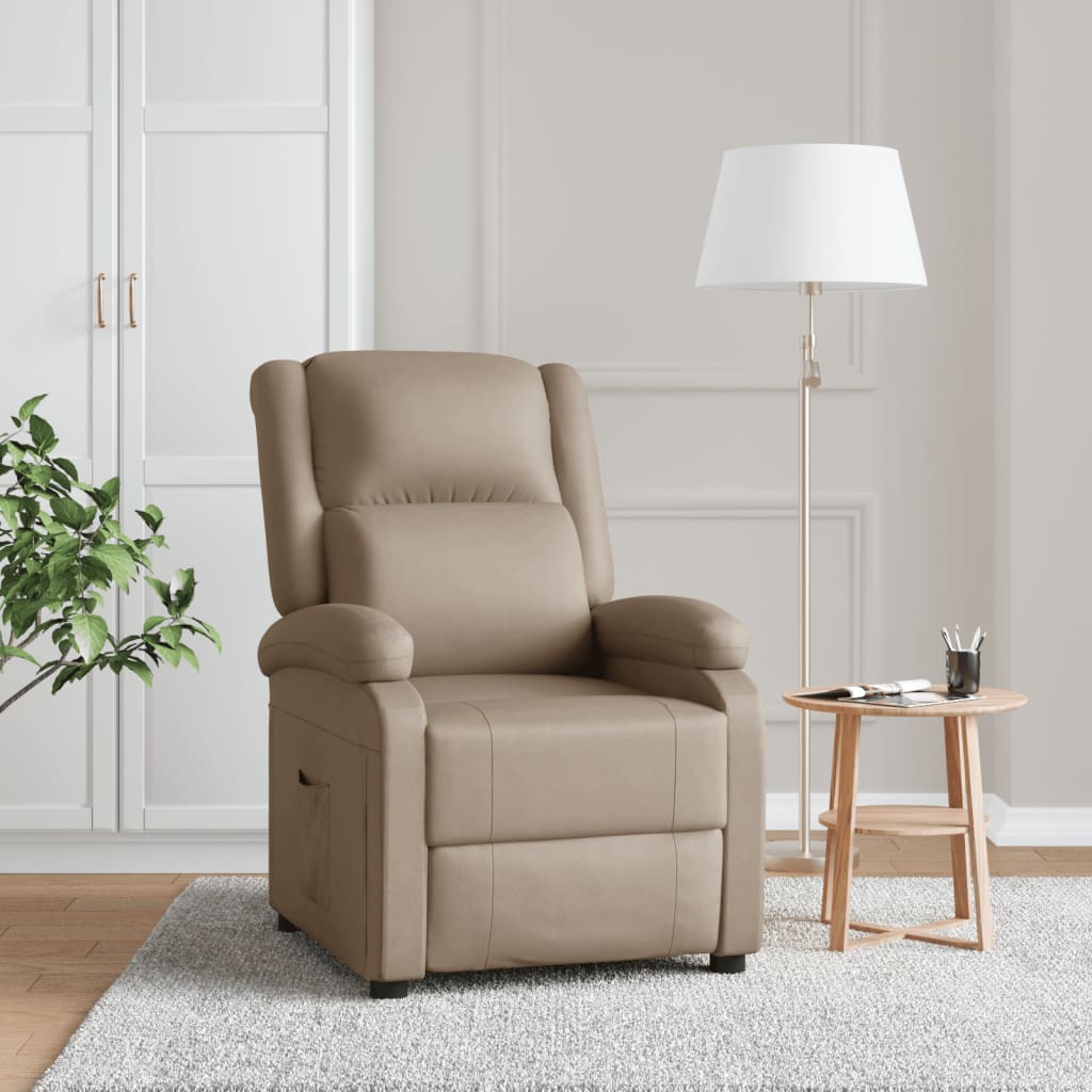 Fauteuil verstelbaar kunstleer cappuccinokleurig