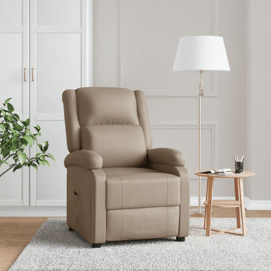 Fauteuil verstelbaar kunstleer cappuccinokleurig