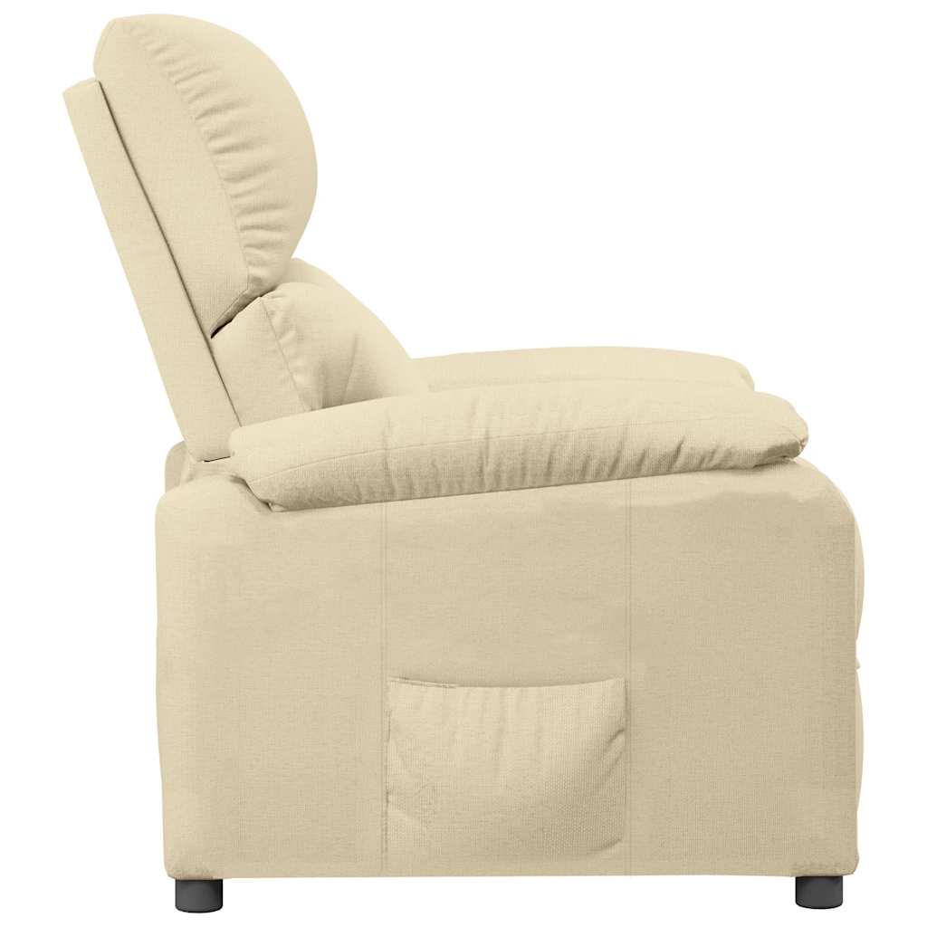 Fauteuil verstelbaar stof crèmekleurig