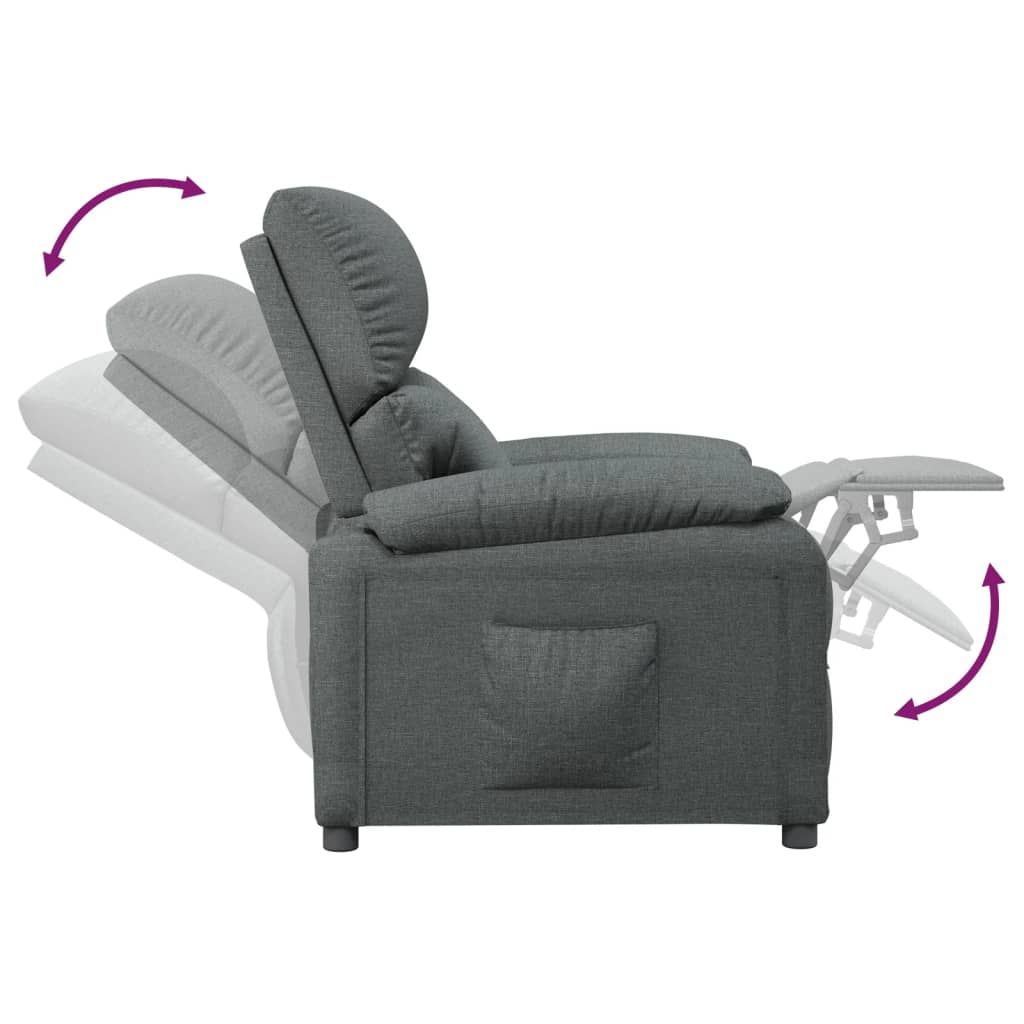 Fauteuil verstelbaar stof donkergrijs