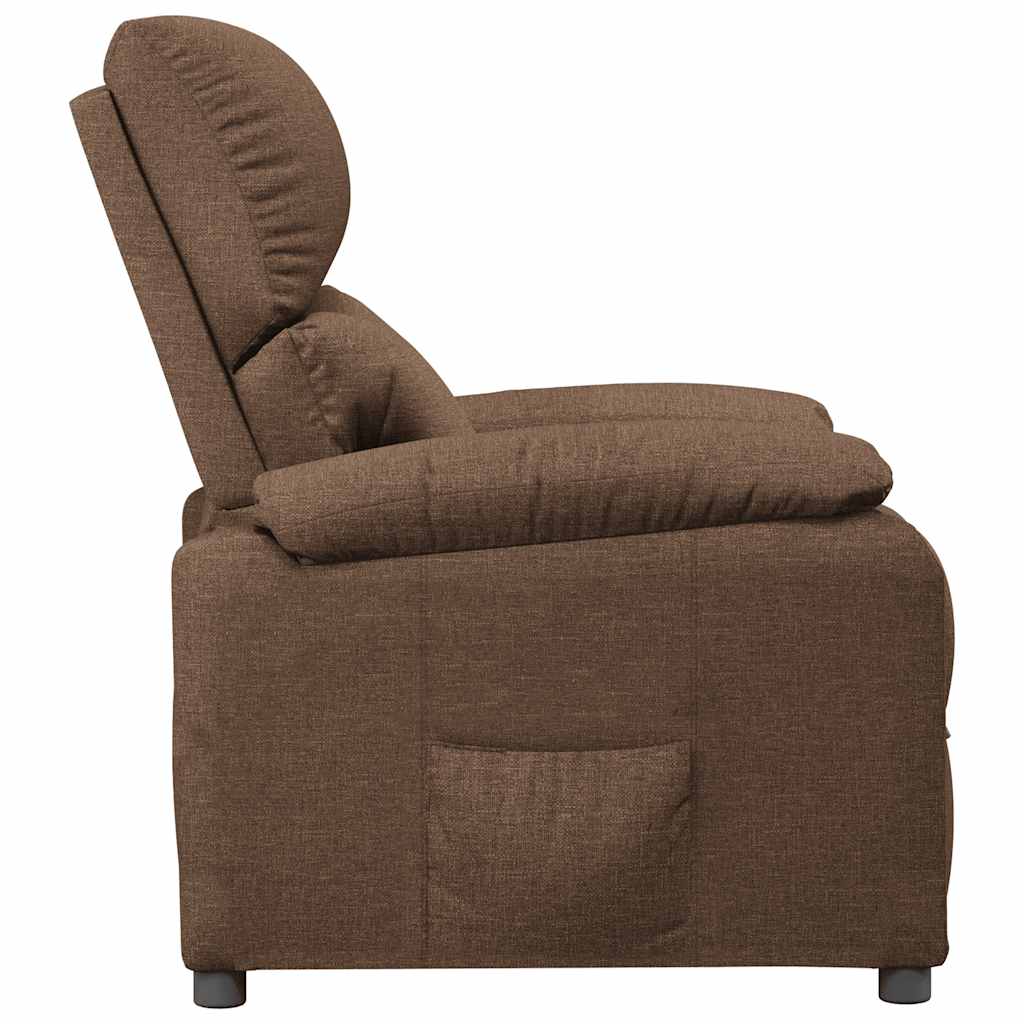 Fauteuil verstelbaar stof bruin