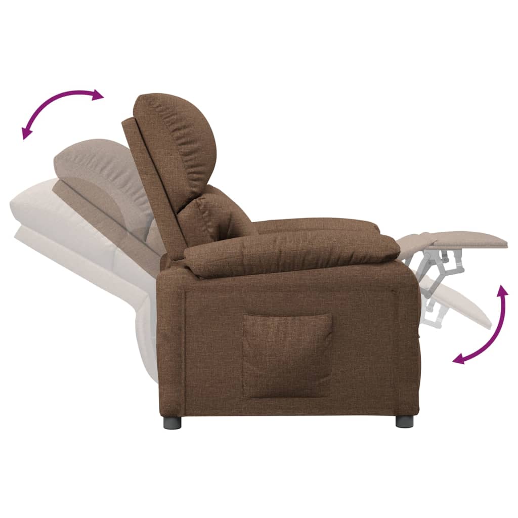 Fauteuil verstelbaar stof bruin