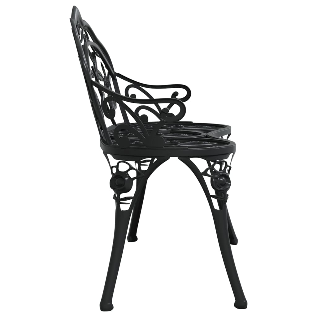 Tuinbank 100 cm gietaluminium zwart