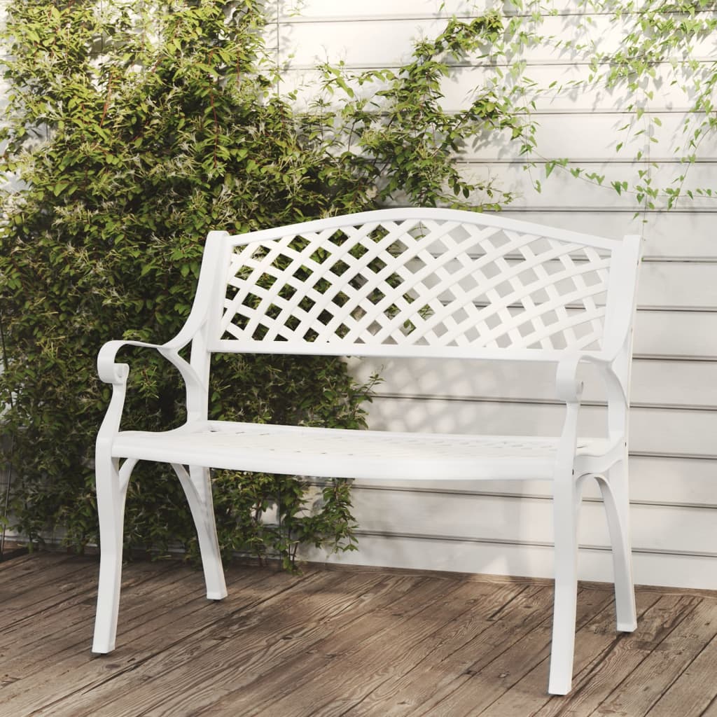 Tuinbank 102 cm gietaluminium wit