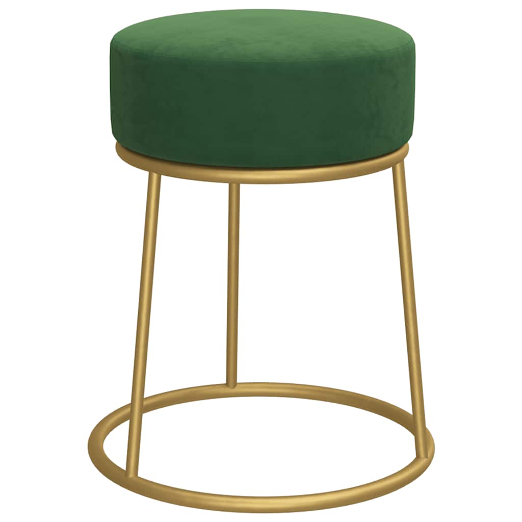 Hocker rond fluweel groen