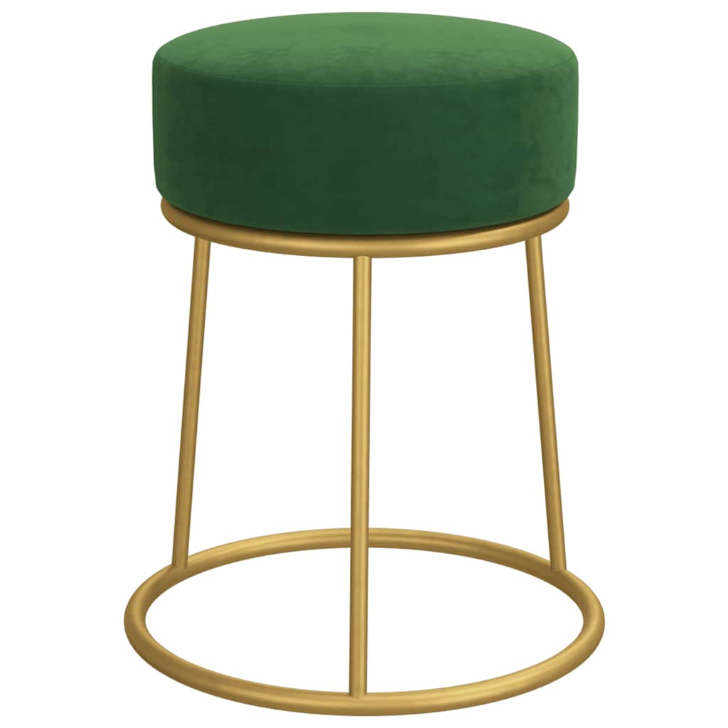 Hocker rond fluweel groen