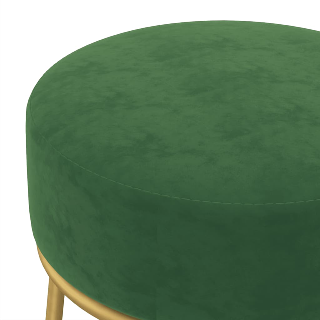 Hocker rond fluweel groen