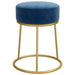 Hocker rond fluweel blauw