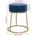Hocker rond fluweel blauw