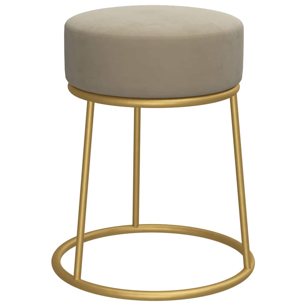 Hocker rond fluweel donkergrijs