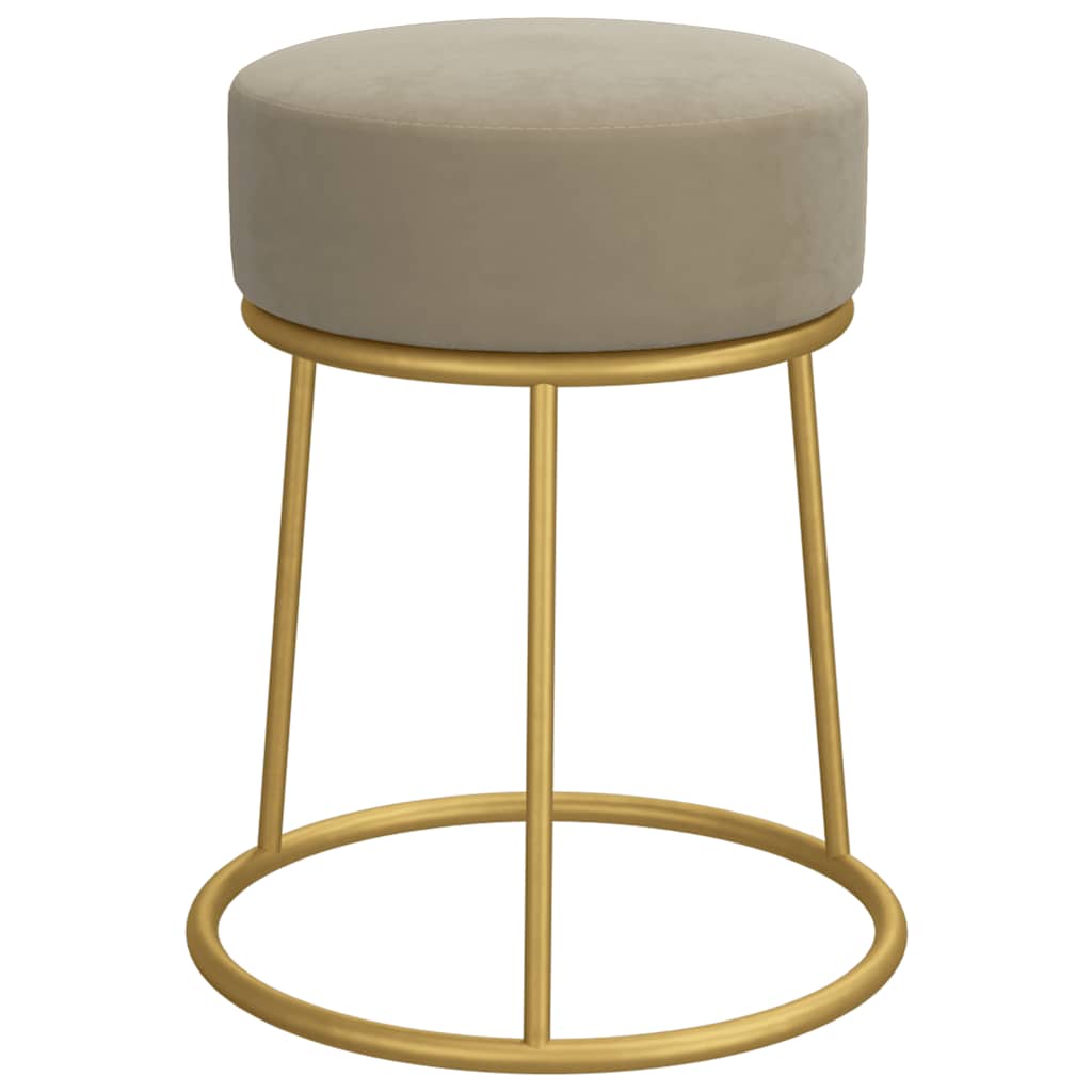 Hocker rond fluweel donkergrijs