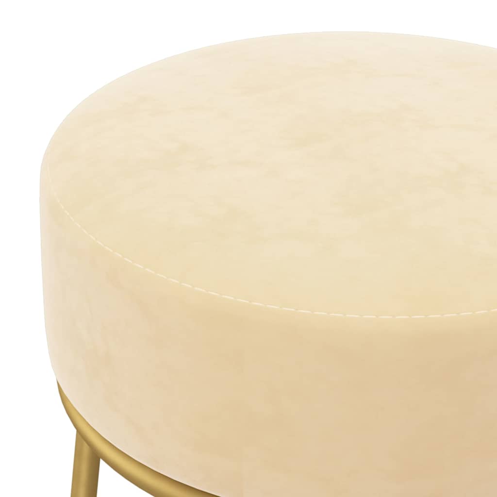 Hocker rond fluweel abrikooskleurig