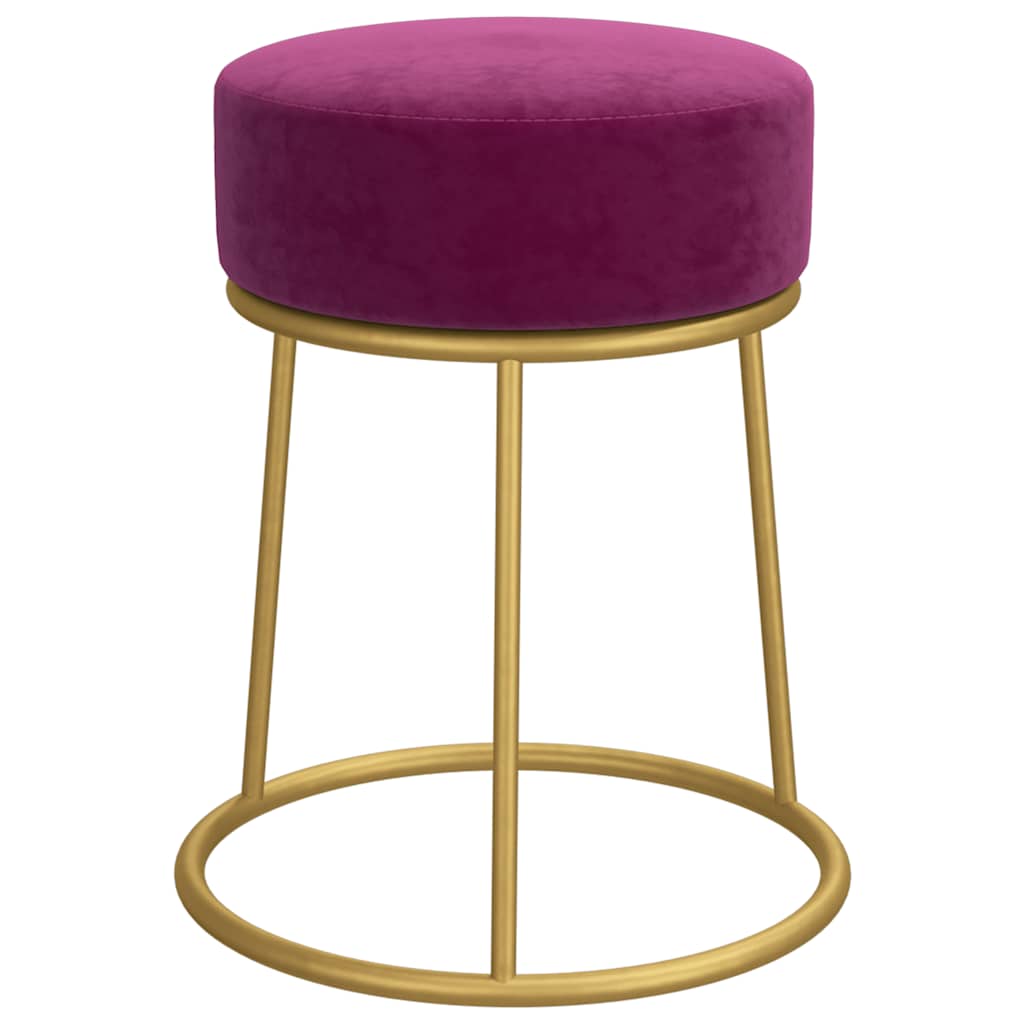 Hocker rond fluweel paars