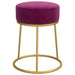 Hocker rond fluweel paars
