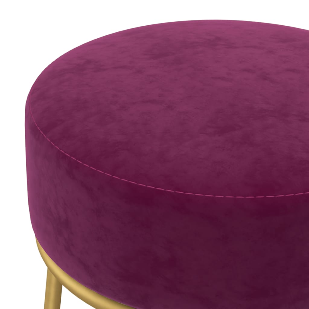 Hocker rond fluweel paars