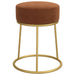 Hocker rond fluweel bruin