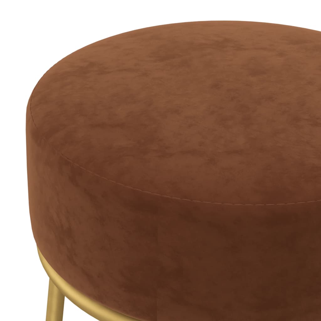 Hocker rond fluweel bruin