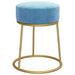 Hocker rond fluweel lichtblauw