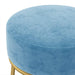Hocker rond fluweel lichtblauw