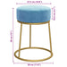 Hocker rond fluweel lichtblauw