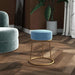 Hocker rond fluweel lichtblauw