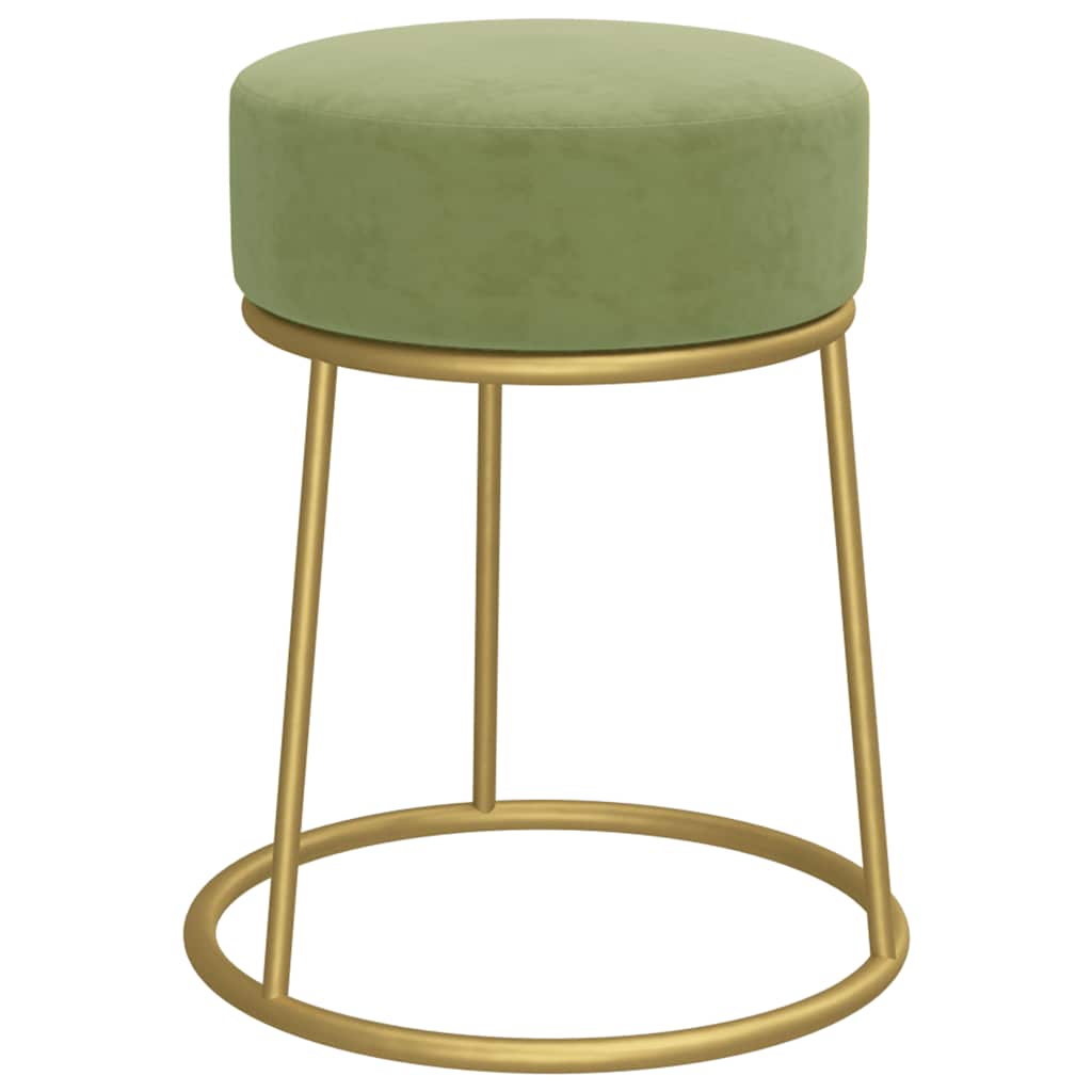 Hocker rond fluweel mosterdgroen